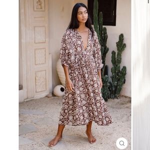 NEW Daughters of India Kyra Midi Dress-Wine